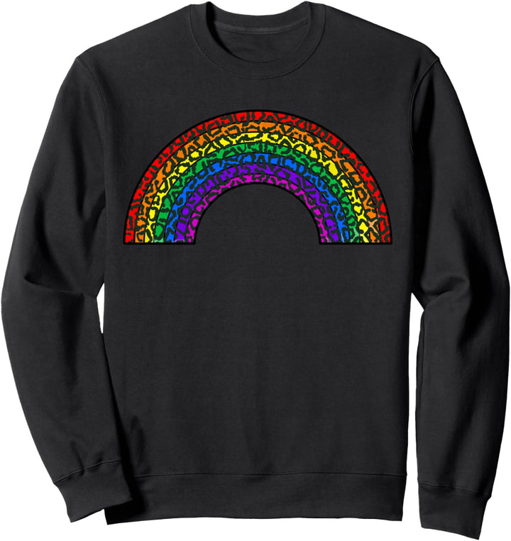 Leopardenmuster Regenbogen Tierdruck Gepard Bunt Sweatshirt