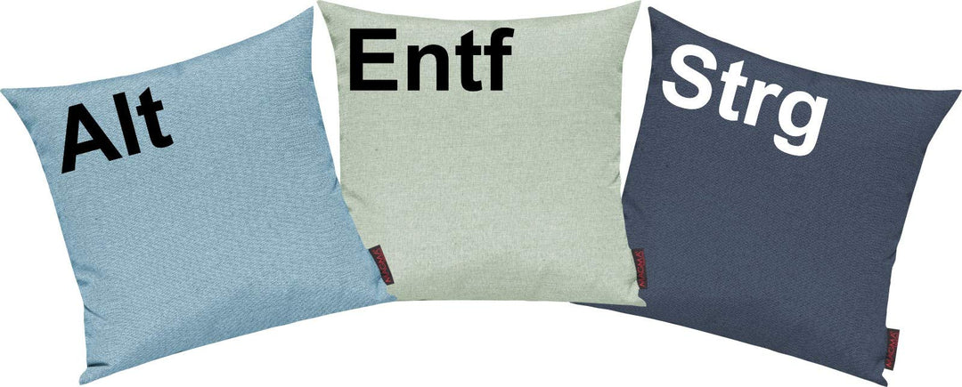 ShirtInStyle Kissenhüllen Set 3 Stück für Auserwählte! Sofakissen Motiv ALT, STRG und ENTF, Farbe bl