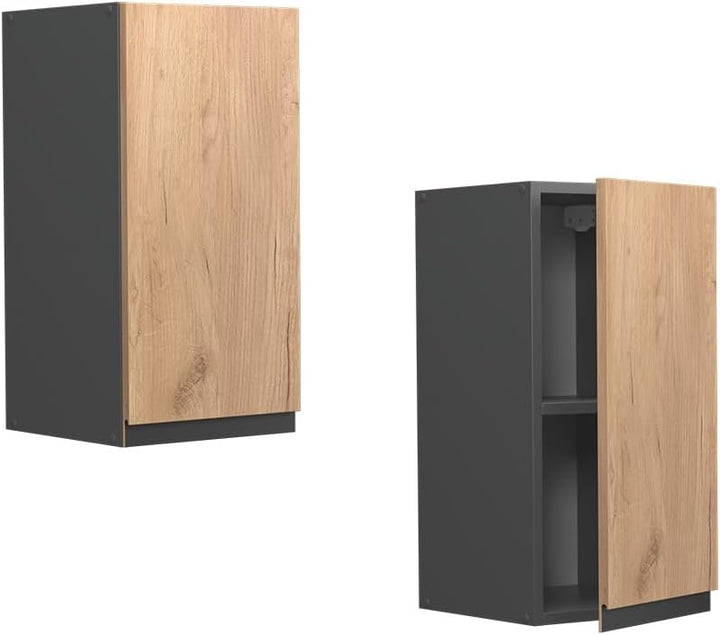 Vicco Hängeschrank R-Line, Goldkraft Eiche/Anthrazit, 30 cm J-Shape Goldkraft Eiche Hängeschrank 30