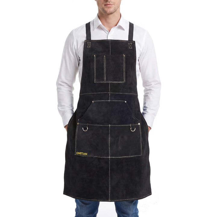 Tablier de soudure en cuir avec doublure douce – résistant à la chaleur, ignifuge, tablier de protec