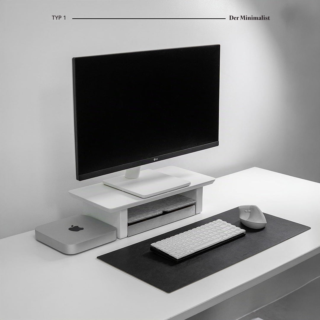 Raico Schreibtischregal Monitorständer Ergonomischer Dual-Screen-Riser Minimaler Schreibtisch-Organi