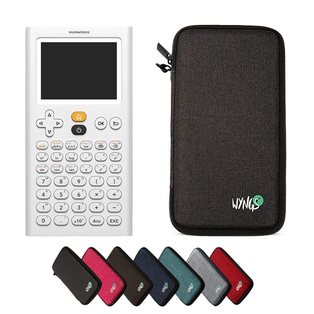 NumWorks inkl. WYNGS Schutztasche Dunkelgrau - Grafikrechner - Basic Set