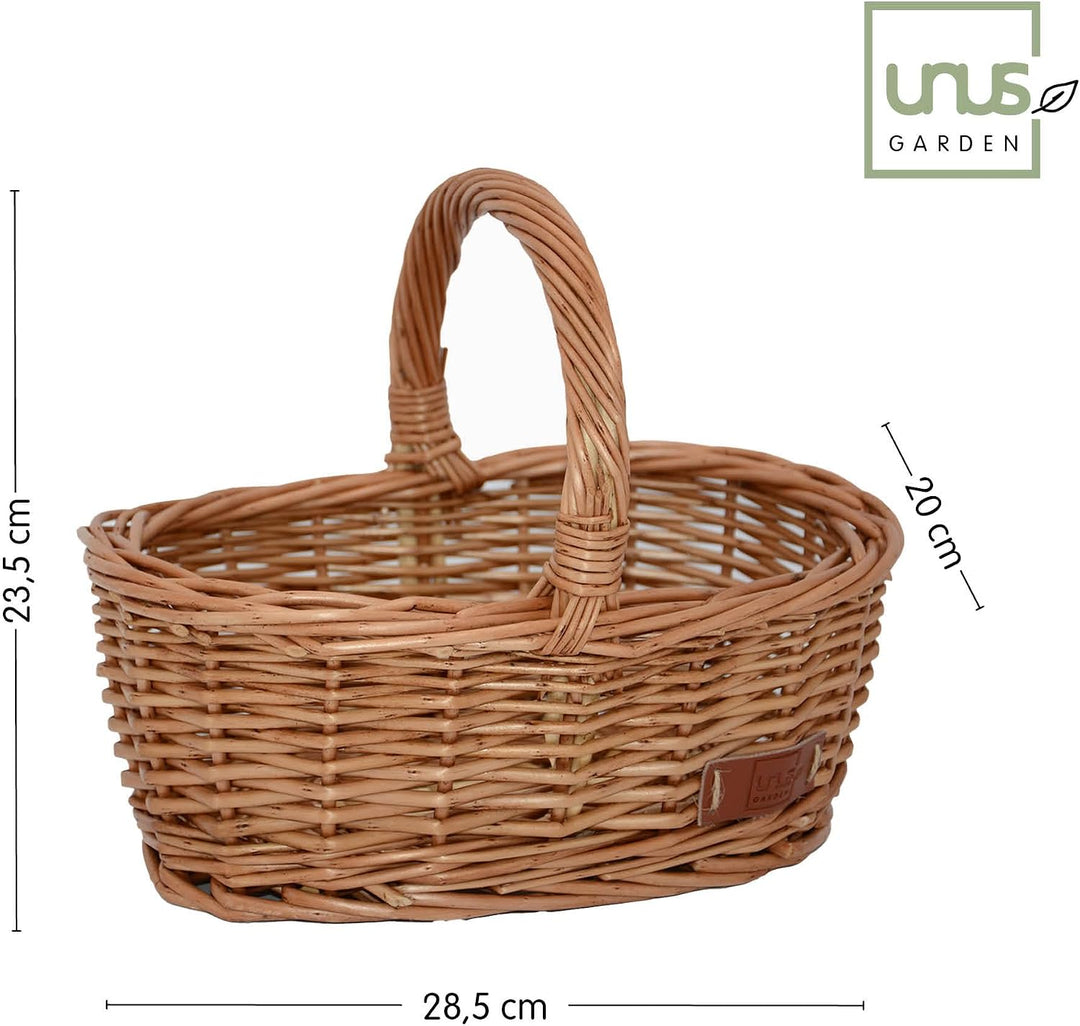 UNUS Kinder-Einkaufskorb Weidenkorb für den Kaufladen Picknickkorb Osterkorb braun Braun klein, Brau