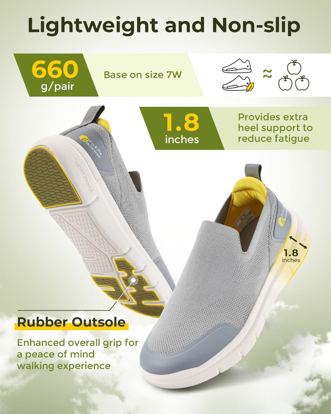 FitVille Herren Slip on Sneakers Extra Weite Leichte Slipper Schuhe Herren extra breit Atmungsaktiv