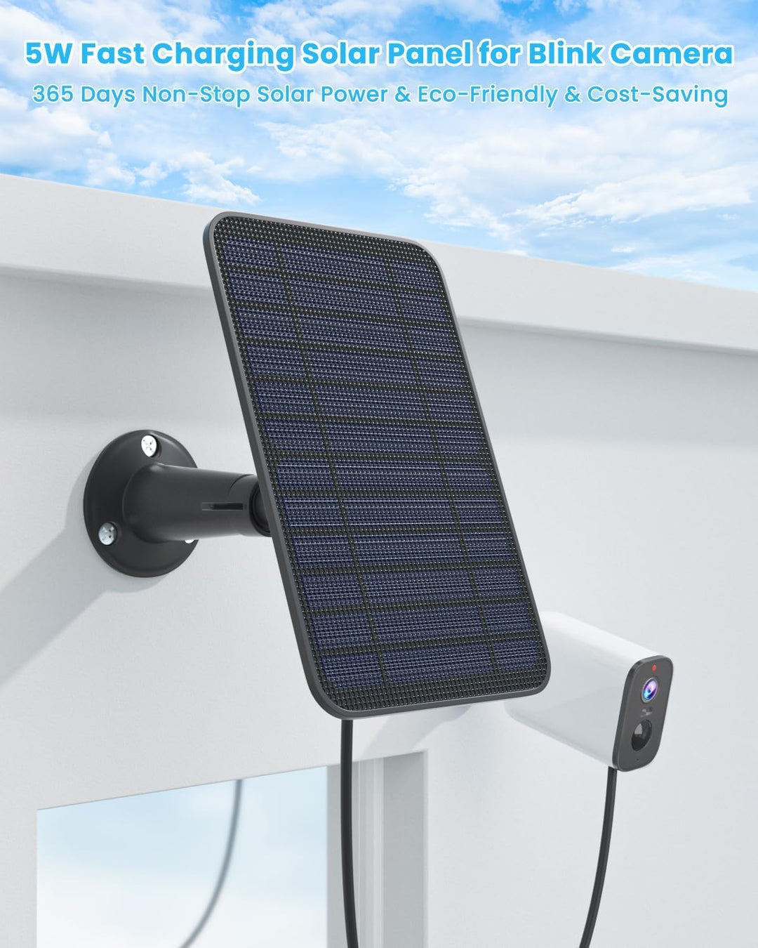 5 W Solarmodul-Ladegerät, kompatibel mit Blink Outdoor/Outdoor (3. Generation)/XT XT2 Kamera, Solarp