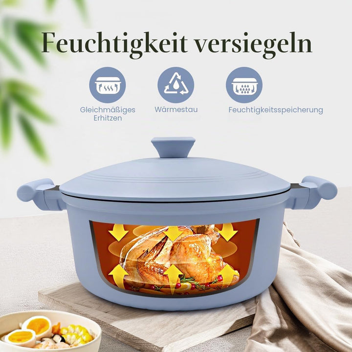 7L Suppentopf 28 cm mit Aluminium Deckel, Leicht und Langlebig, Antihaft-Kochtopf mit kühl bleibende