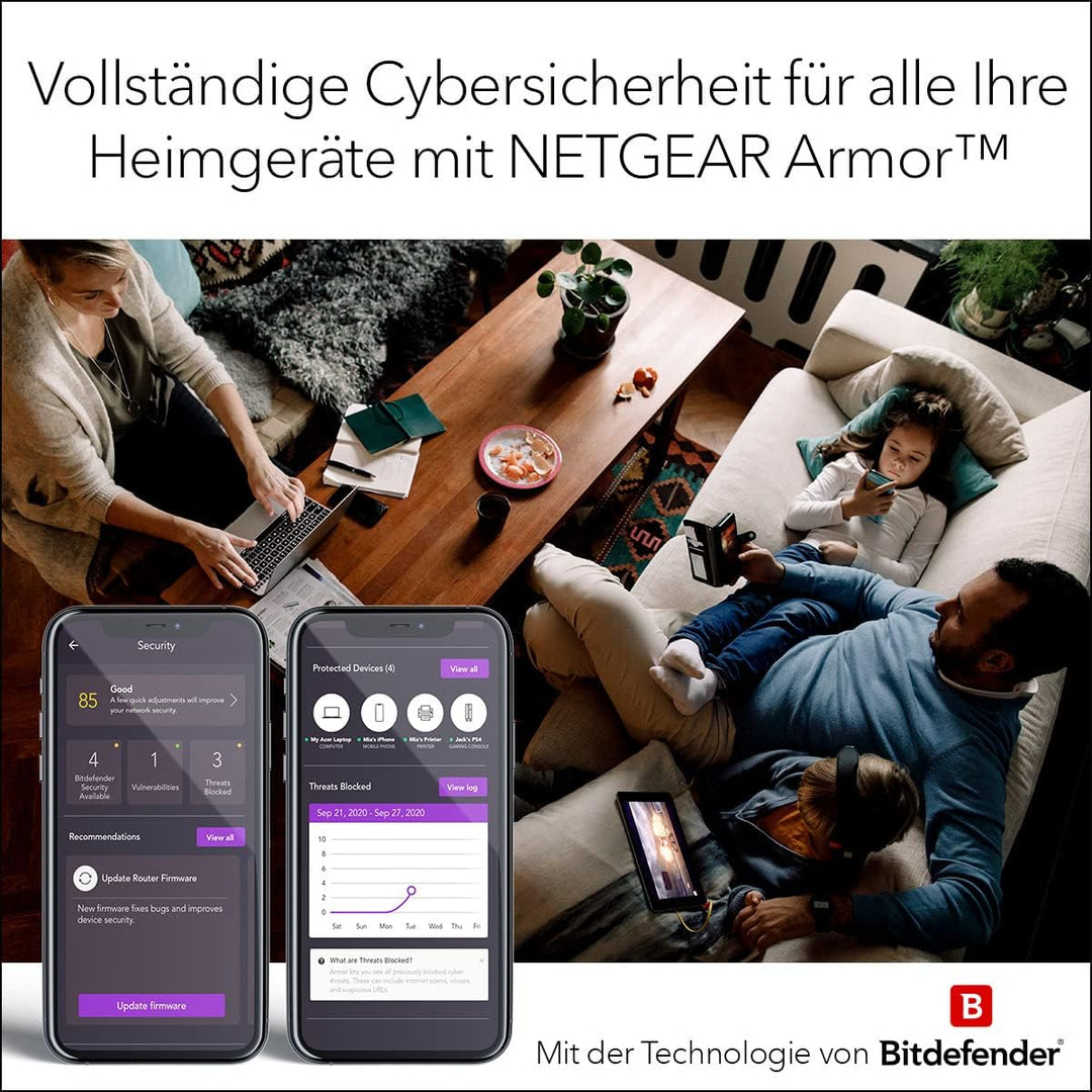 NETGEAR Nighthawk 4-Stream AX4 WiFi 6 Router mit integriertem 4G LTE-Modem (LAX20) für primäre oder
