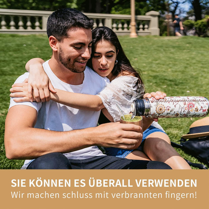 TELANKS Mate Becher, 340 ml Teetassen Set, Edelstahl doppelwand isolier Enthält Bombillas und eine R