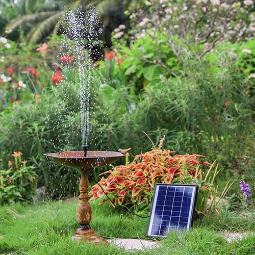 AISITIN 6.5W Solar Springbrunnen Eingebaute1500 mAh Batterie Upgraded Solar Teichpumpe Wasserpumpe S