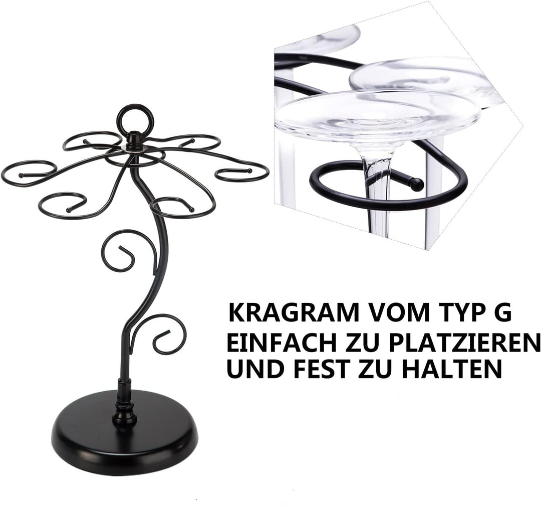 FOMANSH Weinglashalter auf Tischplatte, stehendes Weinregal, Glashalter für Stielgläser oder Kelch,