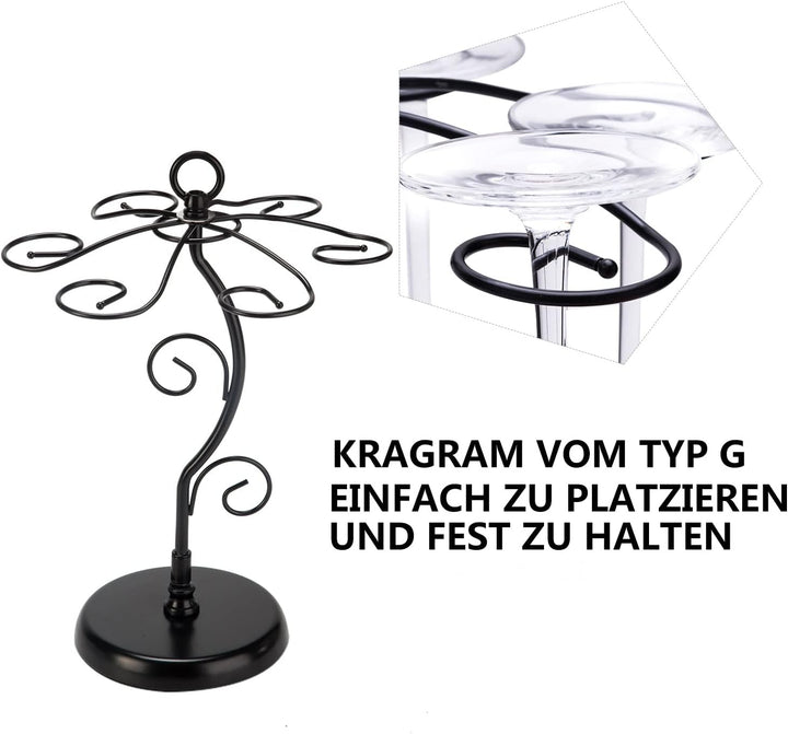 FOMANSH Weinglashalter auf Tischplatte, stehendes Weinregal, Glashalter für Stielgläser oder Kelch,