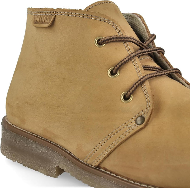 PAYMA - Rustikale Safari Leder und Nobuk Stiefel für Herren. Chukka Boot Schuhe Casual, Outdoor und