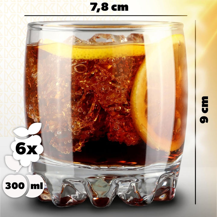 KADAX Wassergläser, Set de 6, Trinkgläser, Saftgläser aus Glas, robuste Gläser für Wasser, Saft, Gar