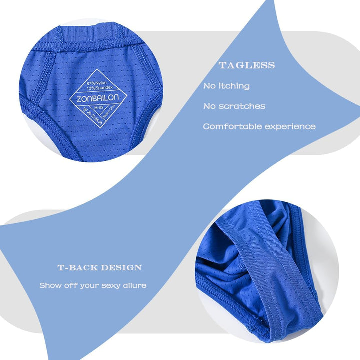 Herren String Tanga with Beutel Sexy Unterwäsche für Mann Thong Herren-Strings Dunkelgraublau L, Dun