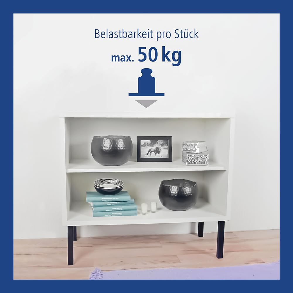 DIY Element System Möbelfuss eckig – Vierkant-Metallfuss, ideal als Tischbein für die Gestaltung ind