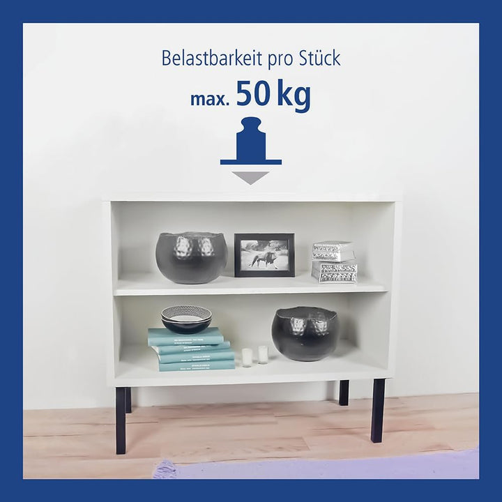 DIY Element System Möbelfuss eckig – Vierkant-Metallfuss, ideal als Tischbein für die Gestaltung ind