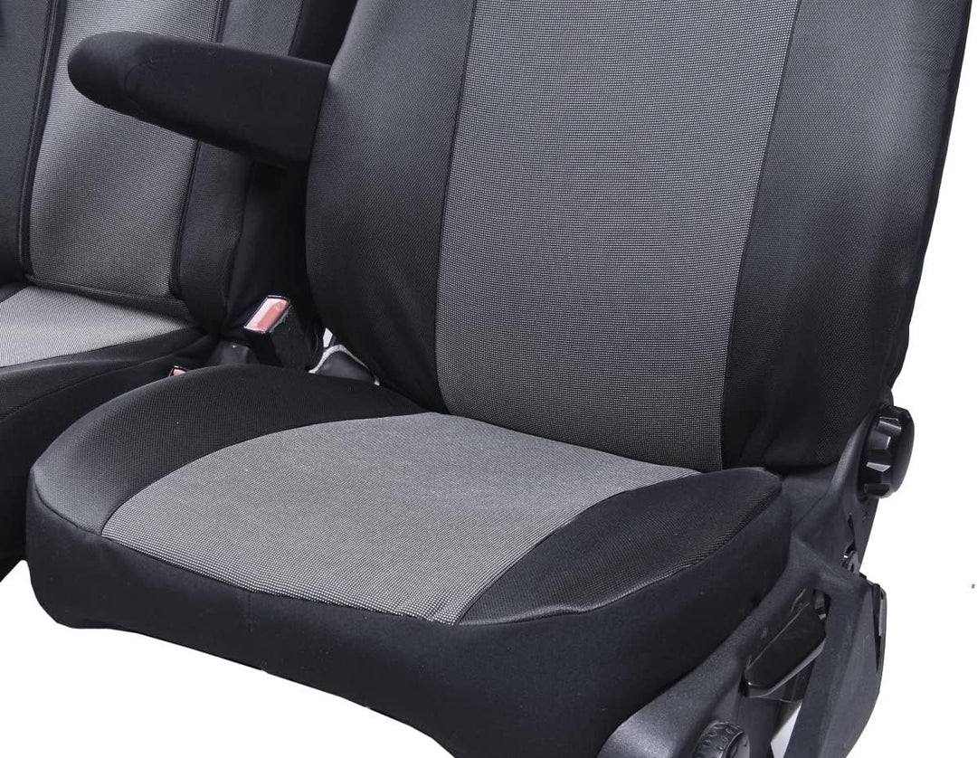 Kegel-Blazusiak Sitzbezüge für Ford Transit ab 2014 und ab 2019, Schwarz, Grau, Polyester, Chiffon,