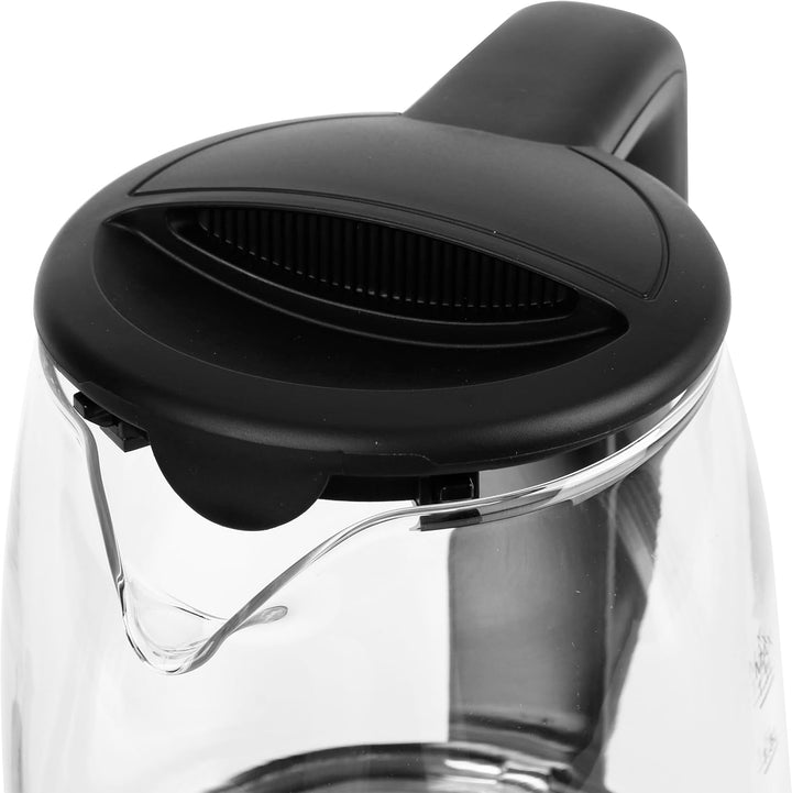 EMERIO Glas Wasserkocher mit 1.7 Liter Volumen | 2200 Watt | blaue LED Innenbeleuchtung | 360° Basis