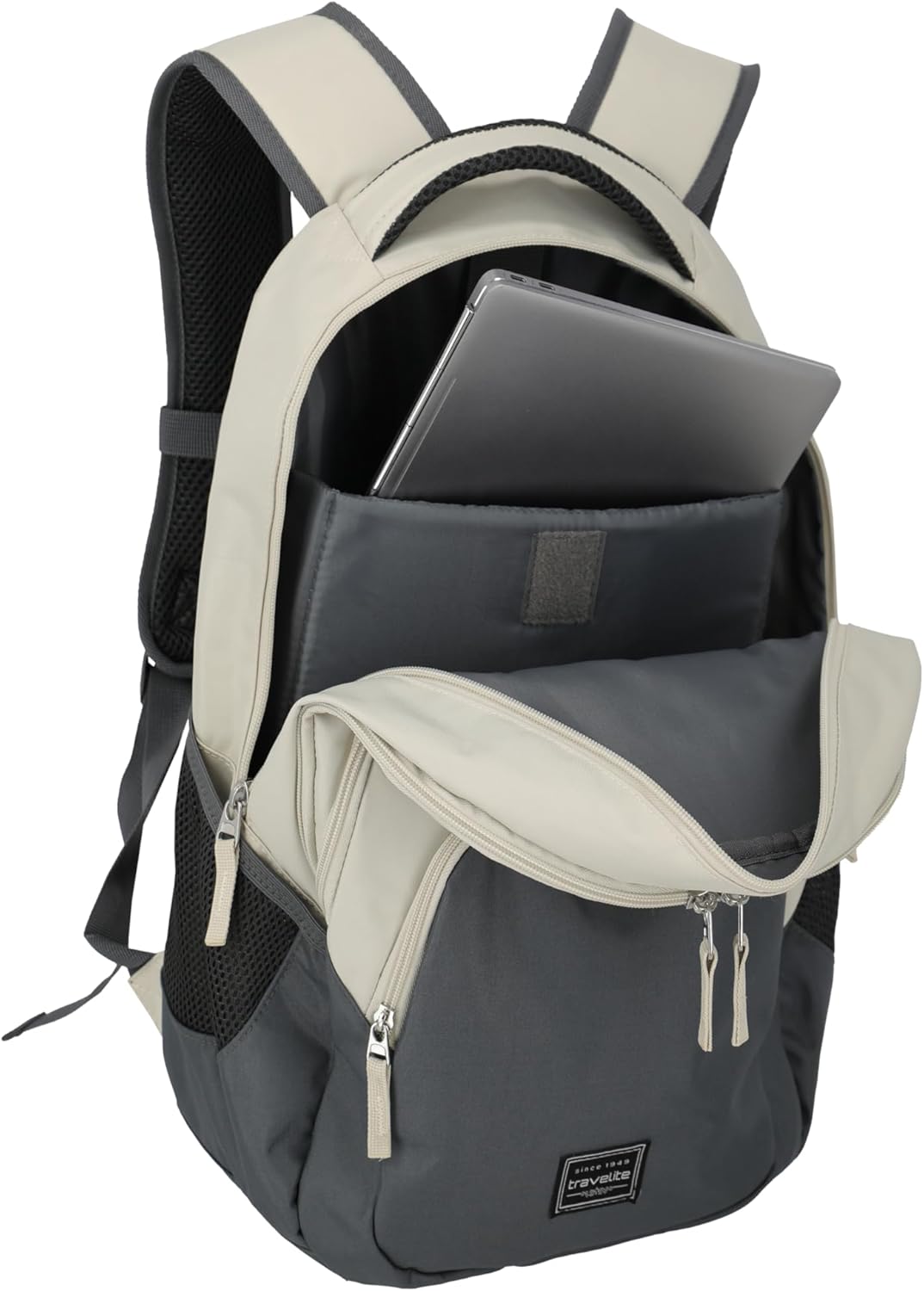 Travelite Handgepäck Rucksack, Laptop Rucksack 15,6 Zoll, BASICS, Daypack, Tagesrucksack mit vielen