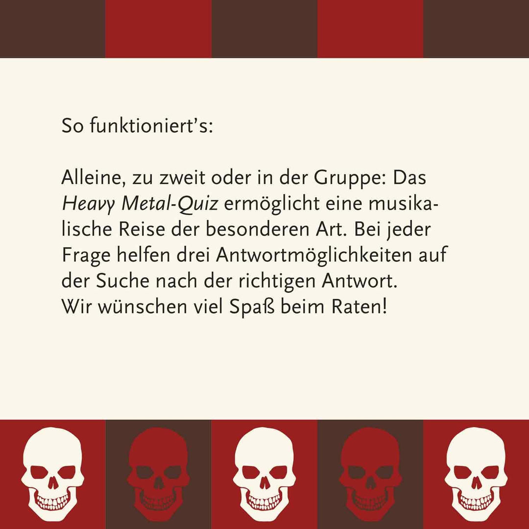 Heavy Metal-Quiz – 66 Quizkarten über Bands, Songs &amp; Metal-Geschichte | Musik-Quizspiel mit Anleitun
