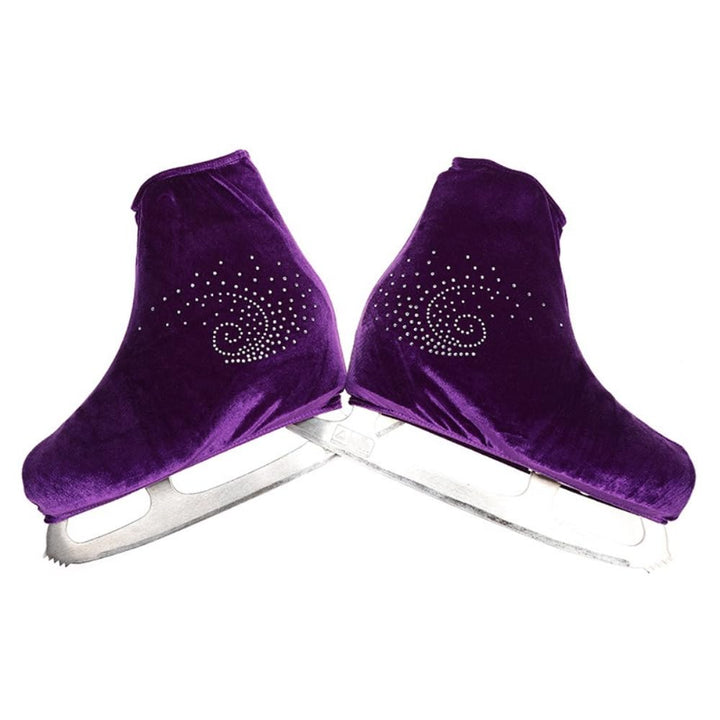 1 Paar Unisex Samt-Skates Cover,Eiskunstlauf Schuhüberzieher mit Strass Überziehsocke reissfester &