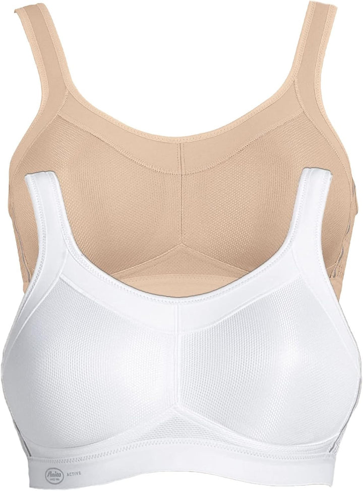 Anita 2er Sparpack Sport BH Momentum 5529 Gr. 65-105 A-H 65B Desert/Weiss, 65B Desert/Weiß