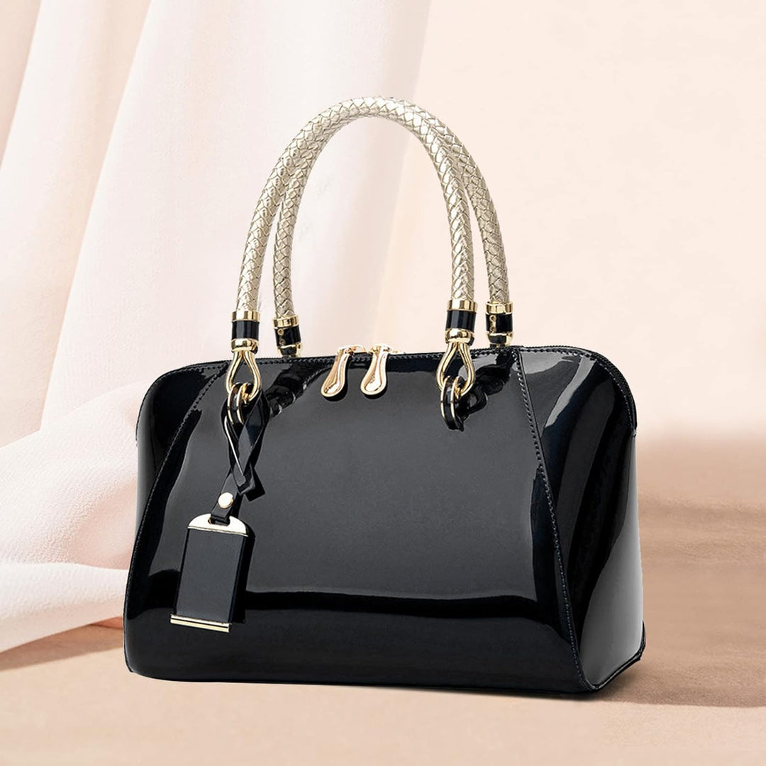 NICOLE &amp; DORIS Mode Handtaschen Damen Lackleder Handtasche Elegant Schultertasche Frauen Umhängetasc