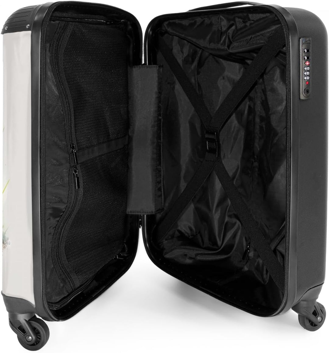 NoBoringSuitcases.com® Koffer Handgepäck Trolley Rollkoffer Kleine Reisekoffer - Frosch - Grün - Aqu