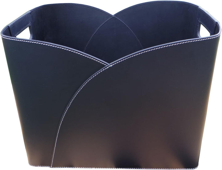 TermaTech Holzkorb Umschlag Lederkorb schwarz aus recyceltem Leder