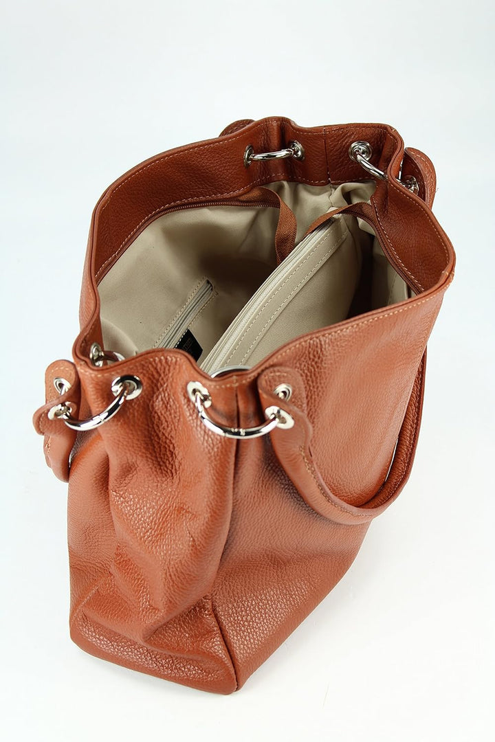 Belli italienische Leder Schultertasche Damentasche Handtasche Shopper Lilly - 33x28x14 cm (B x H x