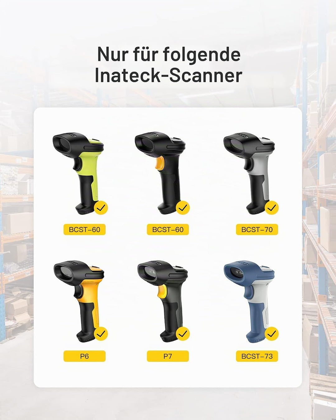 Inateck Barcode Scanner Ladestation, Geeignet BCST-60, BCST-70, BCST-73, P6 und P7, Scanner Nicht im