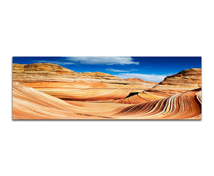 Paul Sinus Art Panoramabild auf Leinwand und Keilrahmen 150x50cm Arizona Felsen Steinwelle Himmel