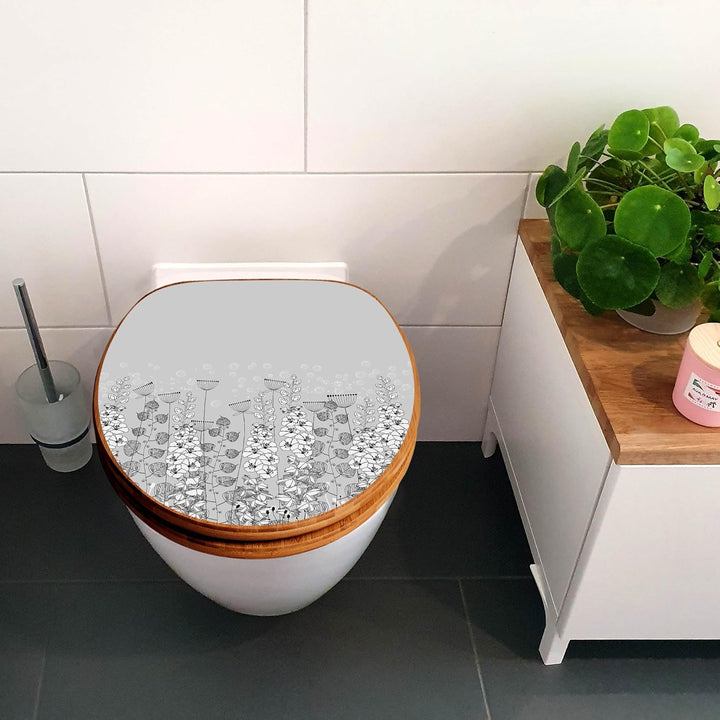 banjado Design WC Sitz Bambus Absenkautomatik 45,8x37,5cm - Toilettendeckel mit Absenkautomatik Holz