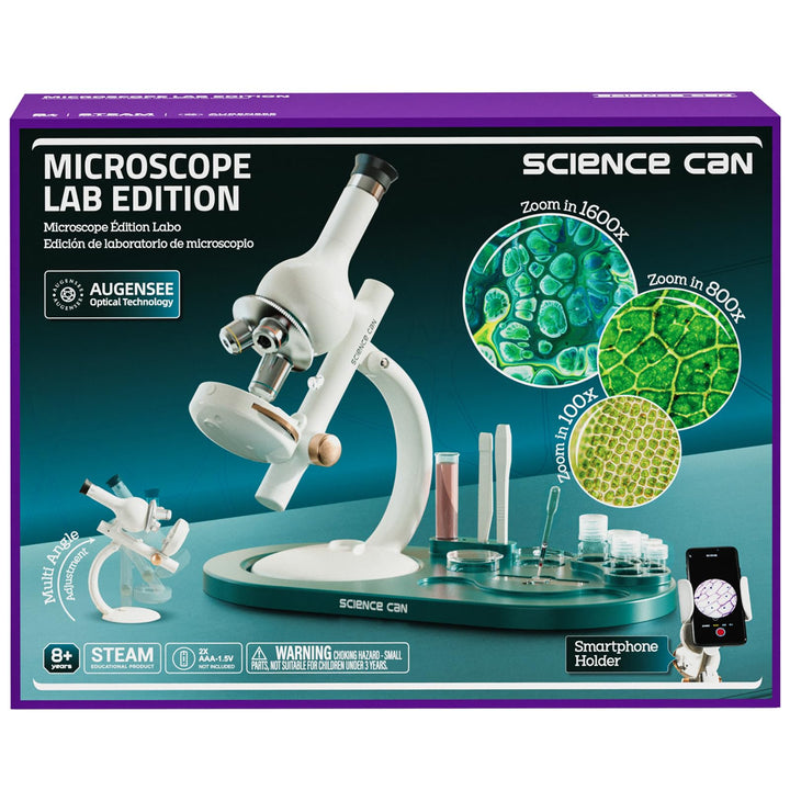 Science Can Mikroskop für Kinder 40X-1600X LED Studentenmikroskop mit 8 Vorbereiteten Dias Biologie-