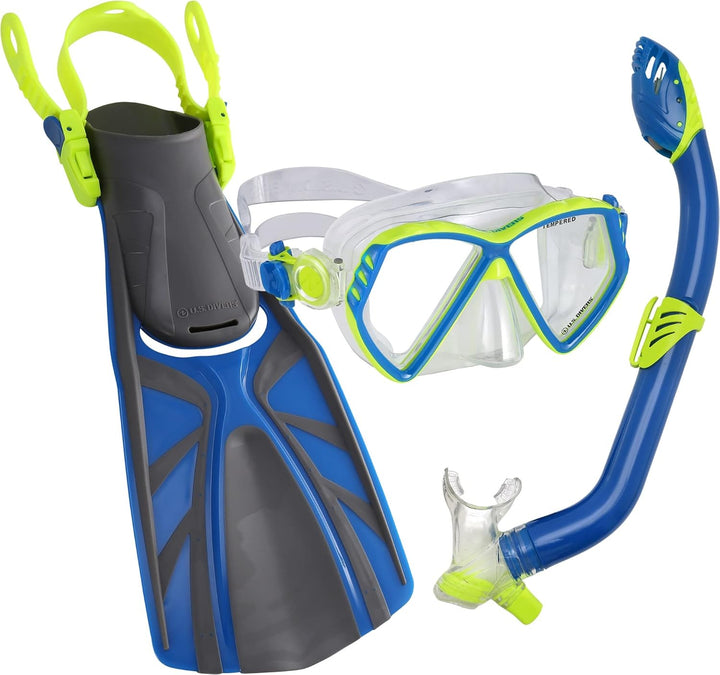 Aqua Lung Regal U.S DIVERS Kinder Schnorchel Set Flossen Schnorchel Flossenset Schnorchelset M (32-3