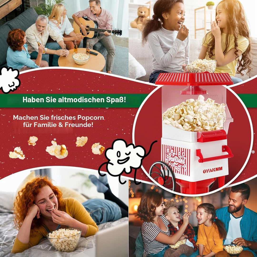 Popcorn-Maschine, Heissluft-Popcorn-Maker-Set, Geschenk-Box, tragbare Popcorn-Popper-Maschine, 10 Ta