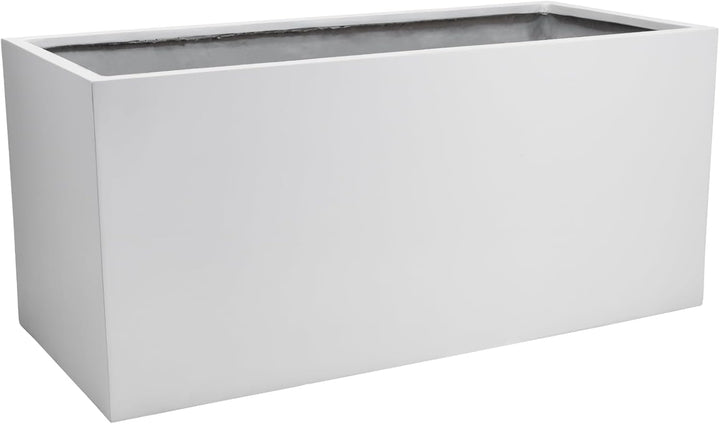 VIVANNO Blumenkübel Pflanzkübel Pflanzgefässe Übertöpfe Blumentöpfe a. Fiberglas Maxi Weiss 100cm 45