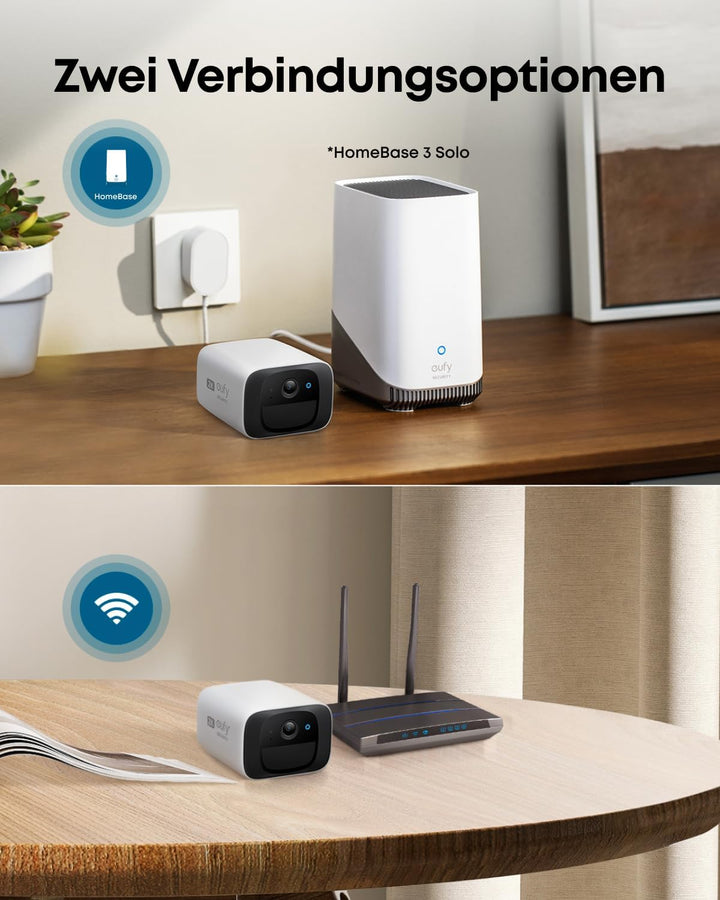 eufy eufyCam Solo C210 mit Solarpanel, kabellose 2K Aussenkamera mit kontinuierlicher Solarladung, o