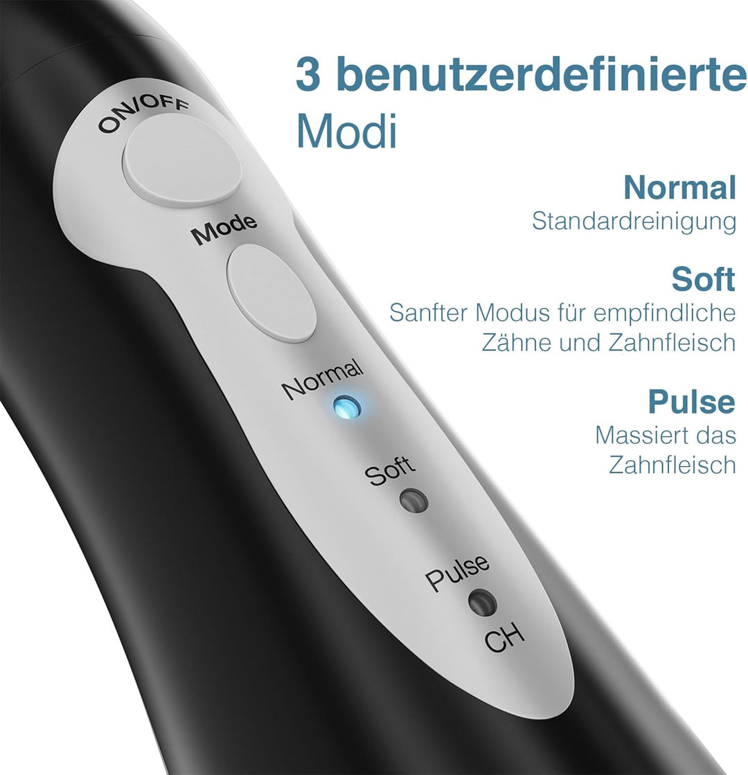 Aquasonic Aqua Flosser - Professioneller Wiederaufladbarer Wasserzahnseidenreiniger mit 4 Aufsätzen
