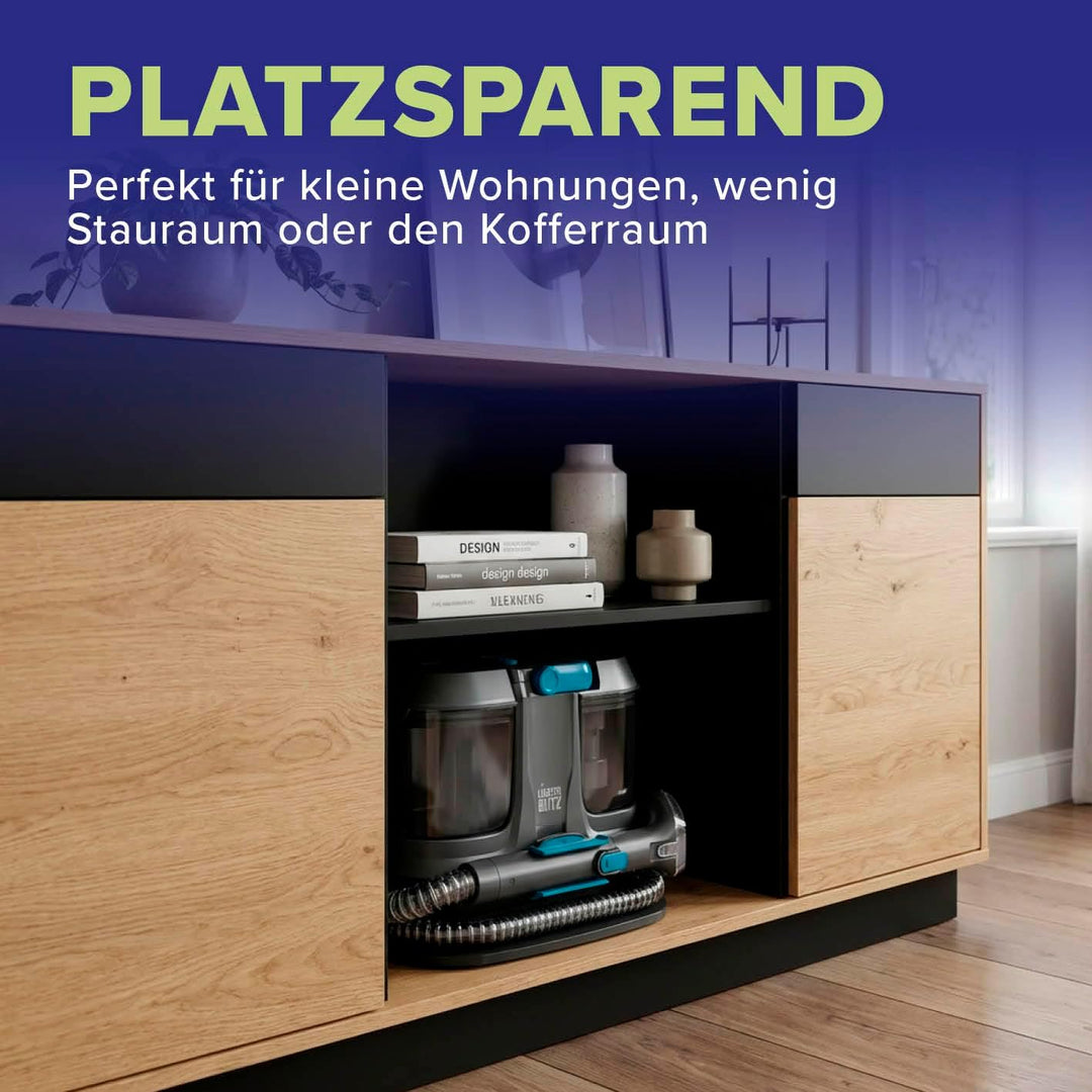Waschsauger – kompaktes Polsterreiniger Gerät & Teppichreiniger mit 12 kPa Saugkraft | 2-in-1-Fugend
