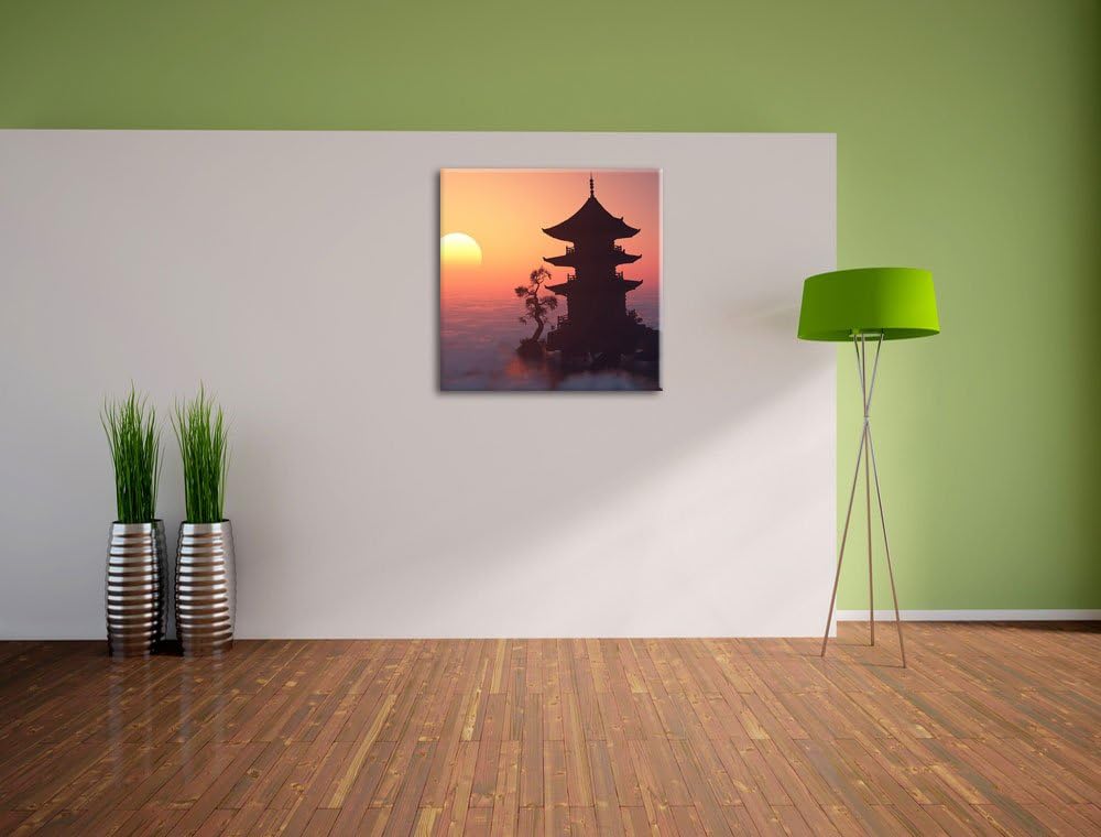Pixxprint Buddhistischer Tempel in Asien, Format: 70x70 auf Leinwand, 70x70