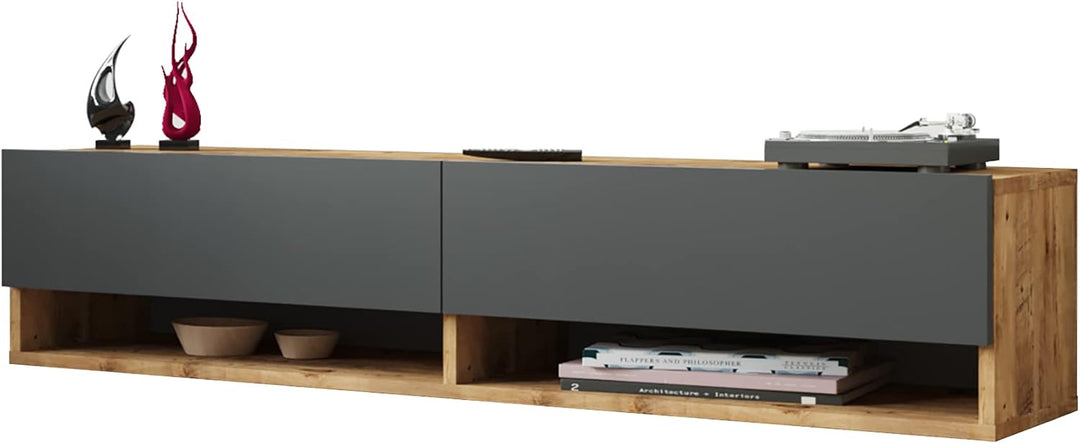 [en.casa] TV Board Laitila TV Schrank mit 2 Ablagen 2 Schranktüren Lowboard Fernsehtisch 140 x 31,5