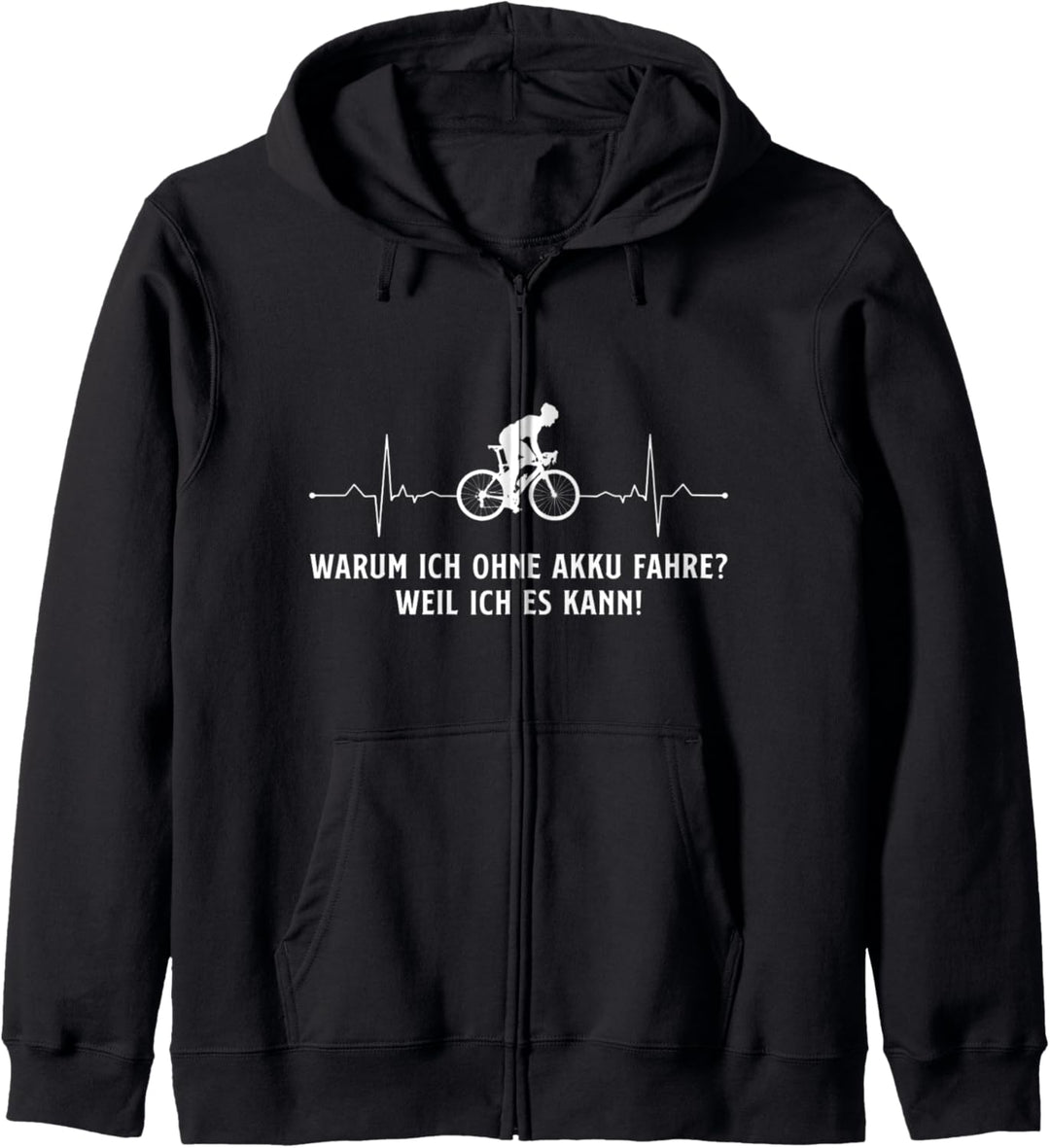 Warum ich ohne Akku fahre Rennrad Fahrrad Herzschlag Biker Kapuzenjacke