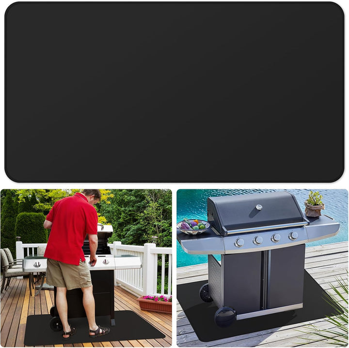 FLASLD Grill Pit Matte, 81 x 152 cm Grillmatte unter dem Schreibtisch, doppelseitige feuerfeste ölbe