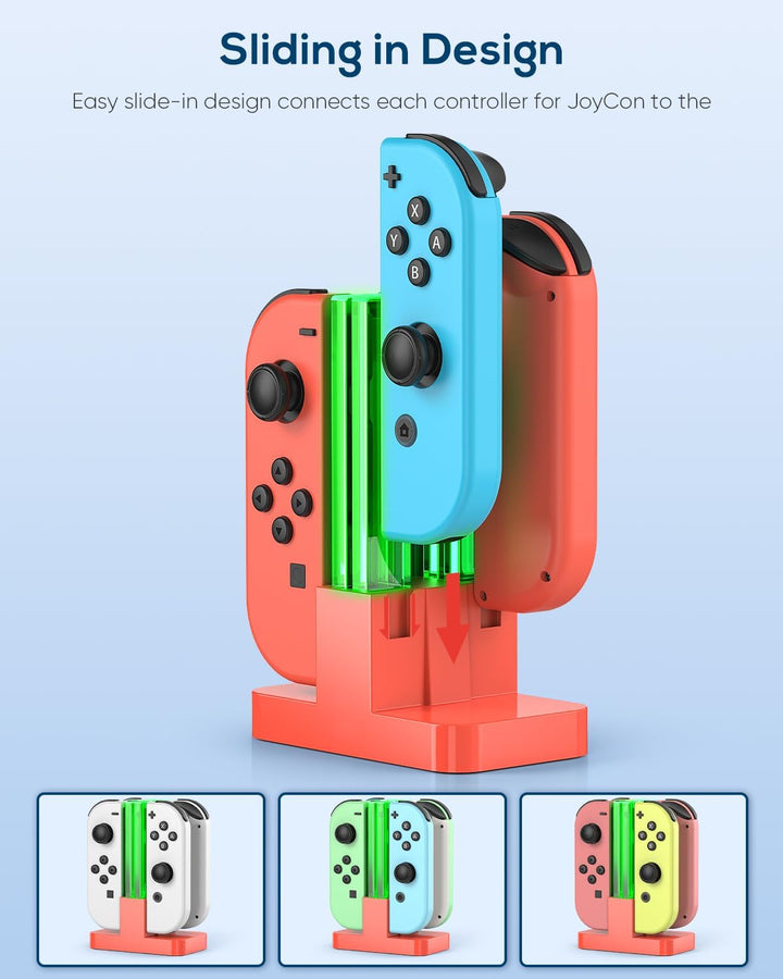 FYOUNG Switch Controller Ladestation Kompatibel mit Nintendo Switch/Switch OLED Joy Con, Quad Switch