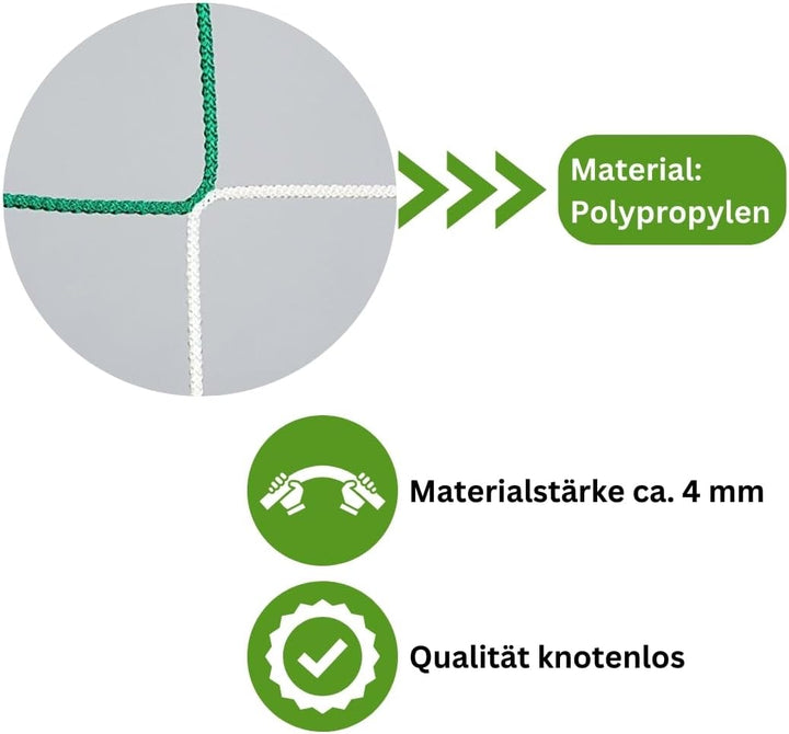 Fussball Jugend Tornetz Fussballtornetz 5,15 m x 2,05 m Tiefe Oben 0,80 m unten 1,50 m Fussballnetz
