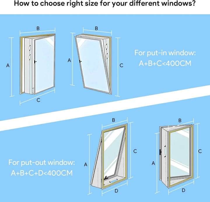 EGNBU 400CM Fensterabdichtung für Mobile Klimageräte, Klimaanlagen, Wäschetrockner, Ablufttrockner,