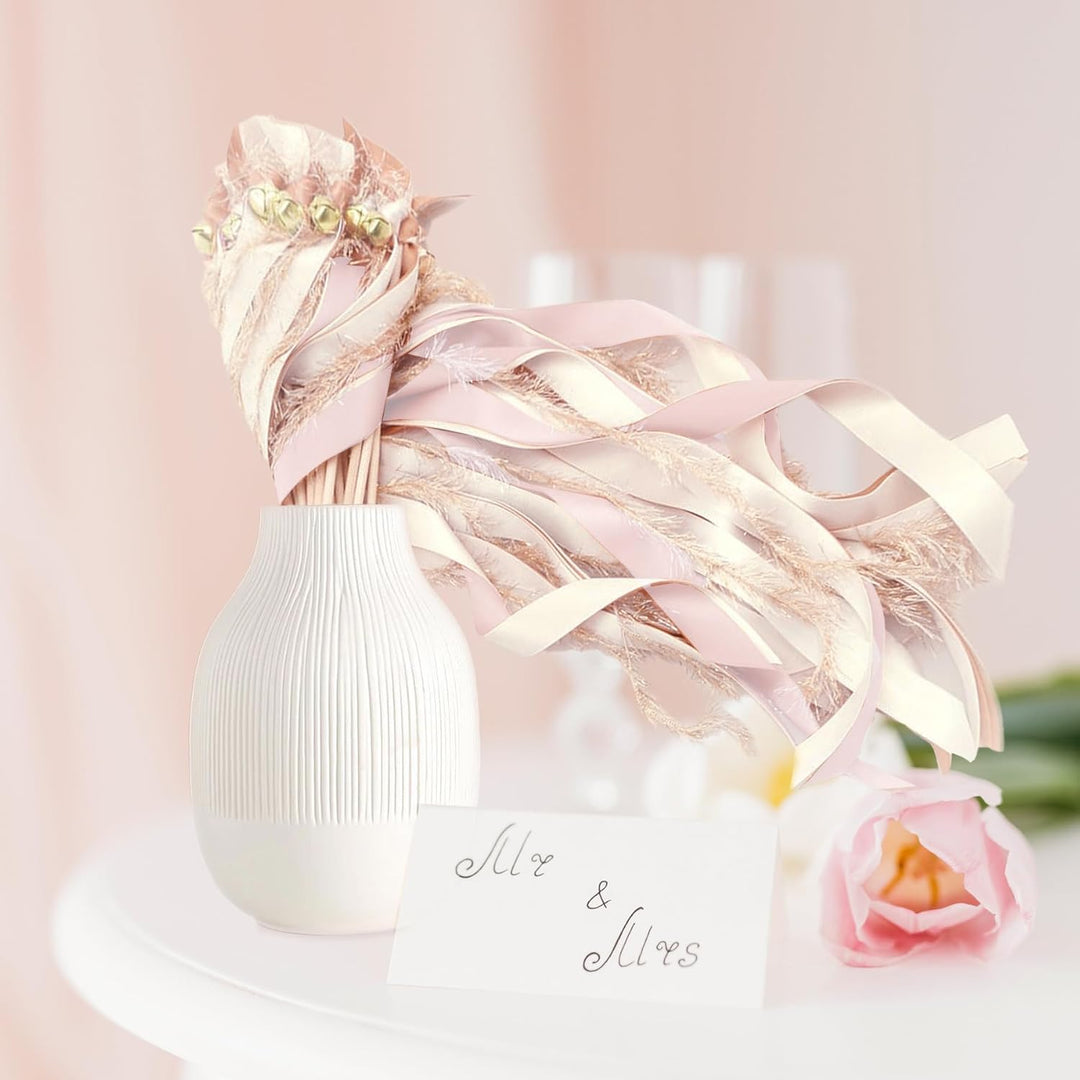 30 Stück Wedding Wands Hochzeit mit Glocke,Zauberstäbe Hochzeit Luftschlangen,Wedding Twirling Strea