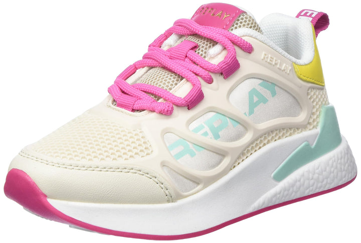 REPLAY Mädchen Sneaker Sportlich 33 EU Lt Beige Multi 31752, 33 EU Lt Beige Multi 31752
