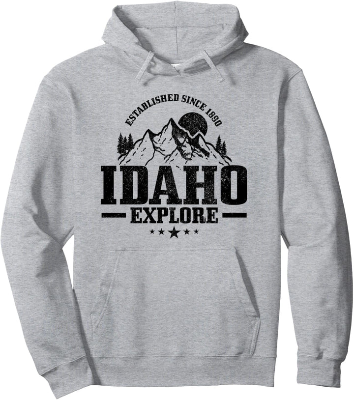Idaho Est. 1890 Vintage Berge Outdoor USA Souvenir Pullover Hoodie
